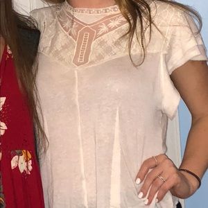 Free people white/cream lace shirt